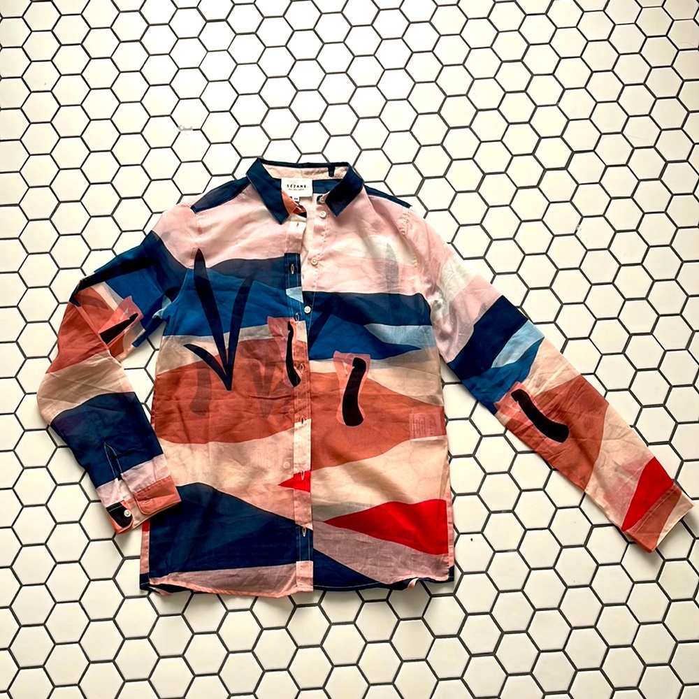 Sezane NWOT size 34 (XS) cotton-silk button down
